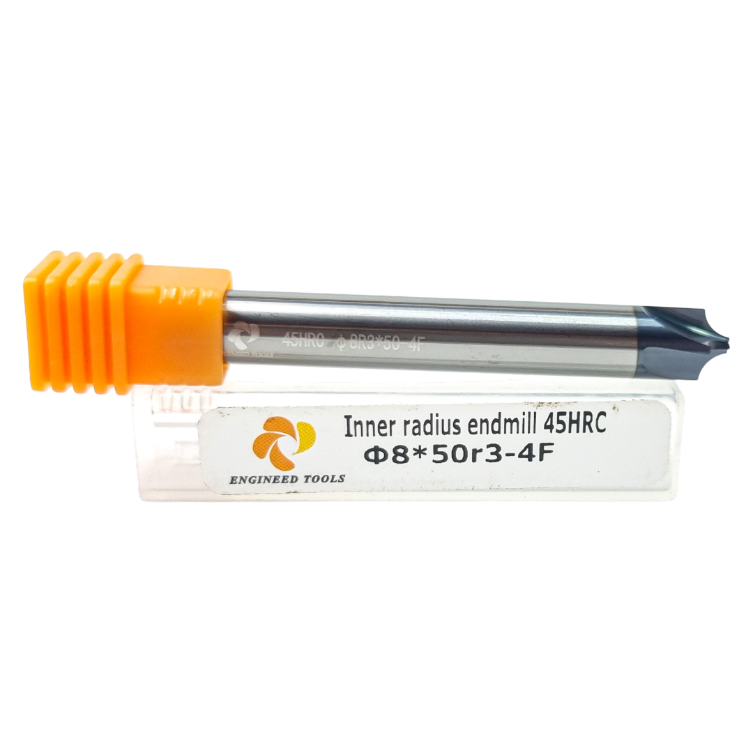 FRIMD45HRC D8x50r3-4F 1 Fresa Radio Interno Metal Duro 8.0 mm R3.0 45HRC 4F EngineedTools